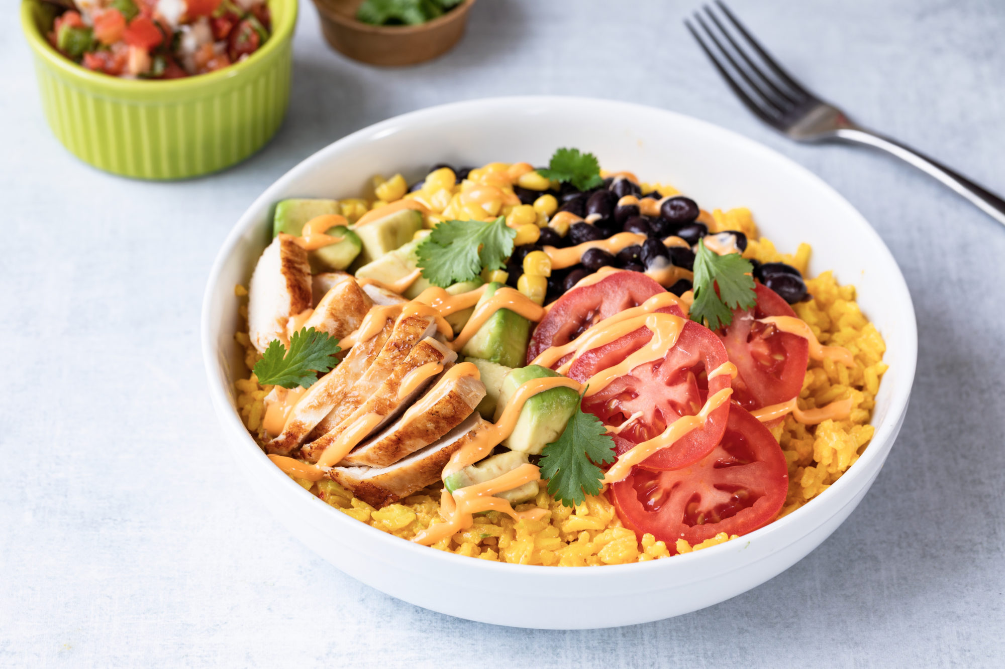 Mexican Chipotle Chicken Rice Bowl Recipe Blue Plate Mayonnaise