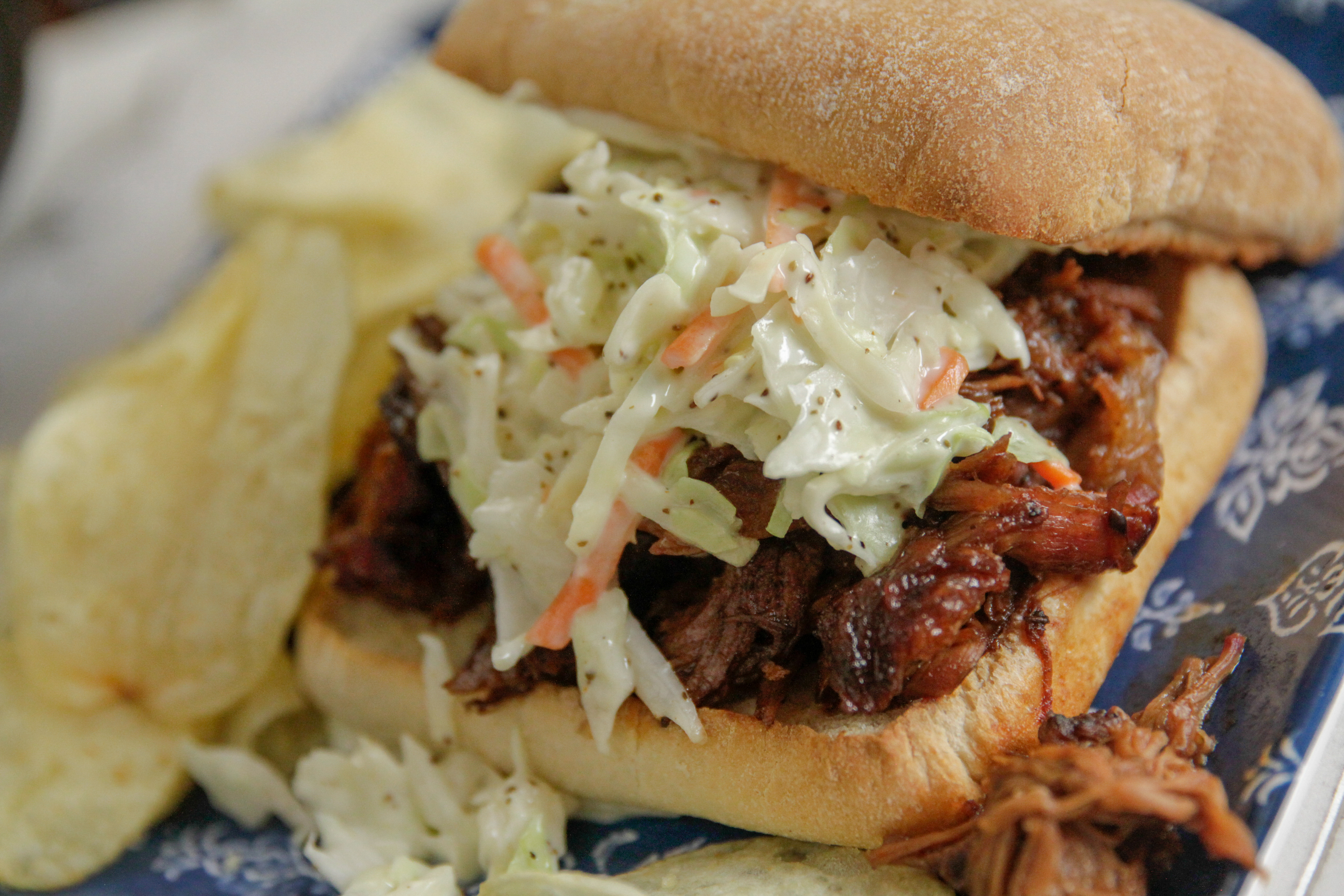 sandwich topped with Traditional Coleslaw made with Blue Plate Mayonnaise