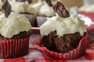 Bacon Topped Chocolate Mayonnaise Cupcakes