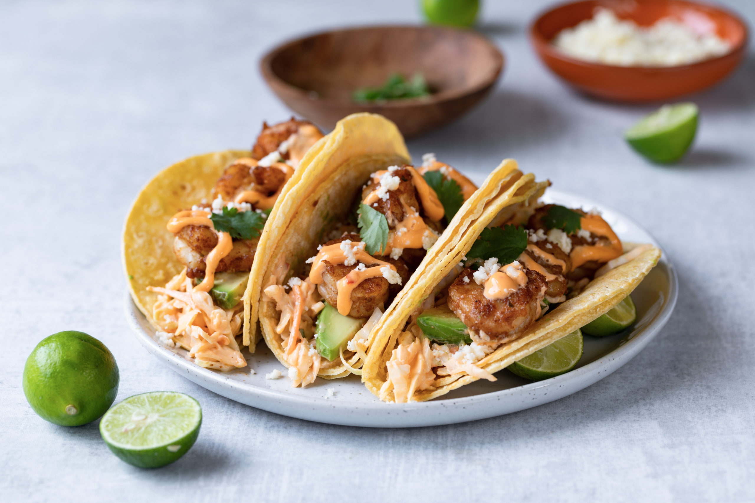 Spicy Shrimp Tacos with Chipotle Lime Slaw Recipe Blue Plate Mayonnaise