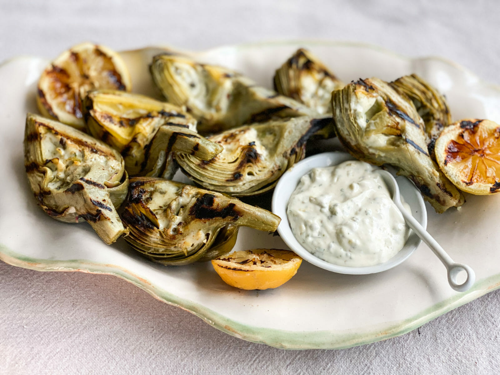 Grilled Artichokes with Lemon-Caper Aioli