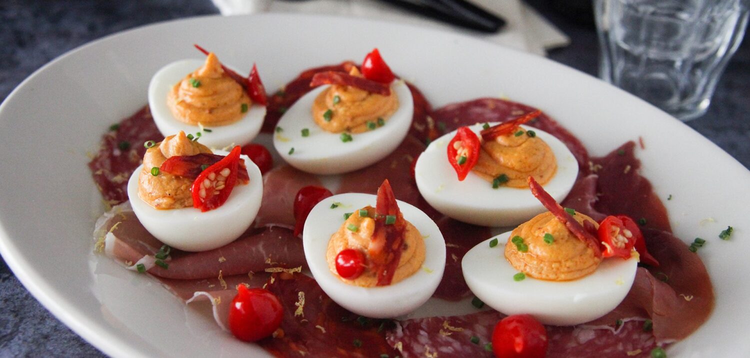 Spanish Style Deviled Eggs Recipe Blue Plate Mayonnaise