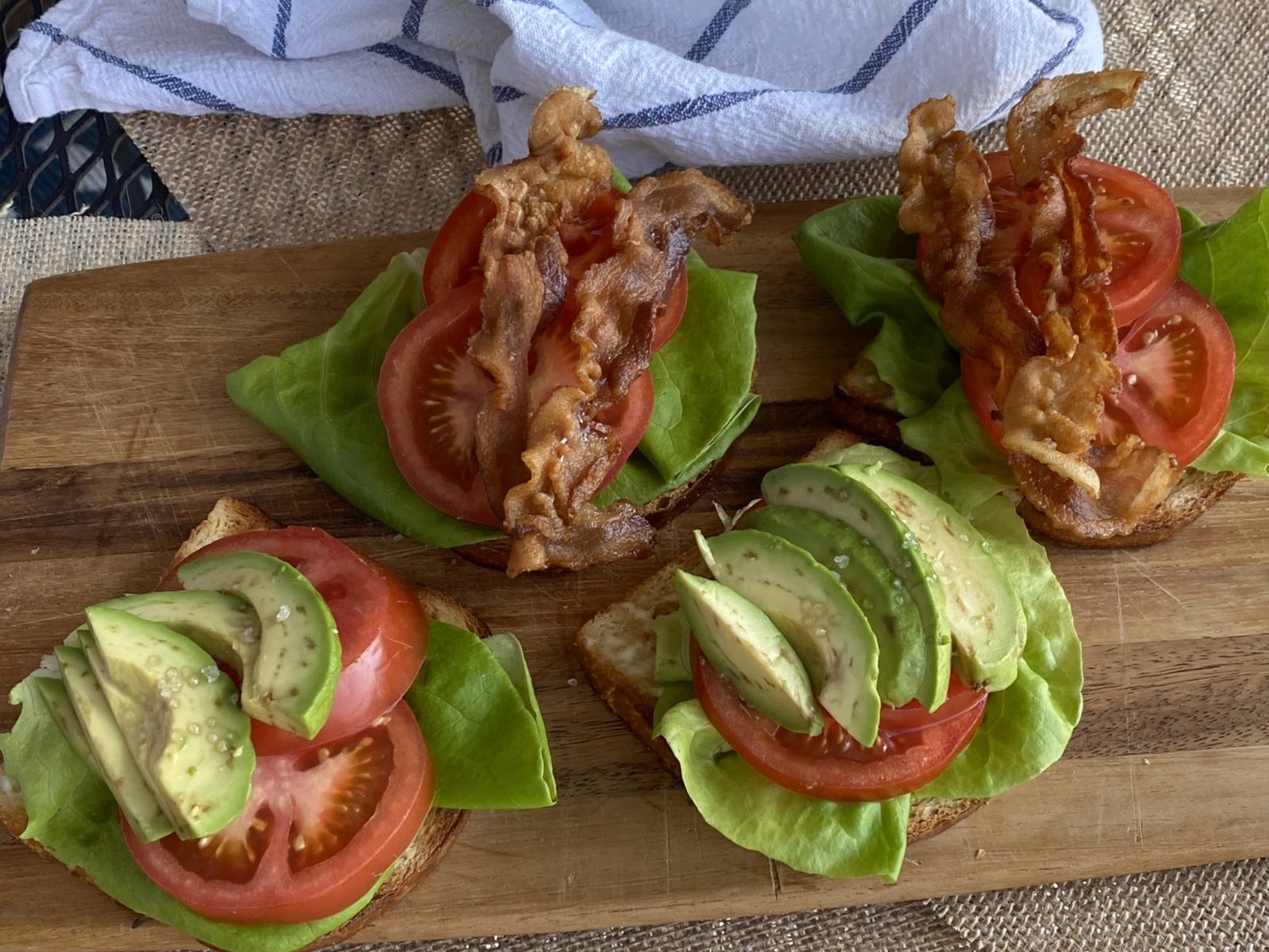 Bacon Lettuce, Tomato and Avocado Sandwiches