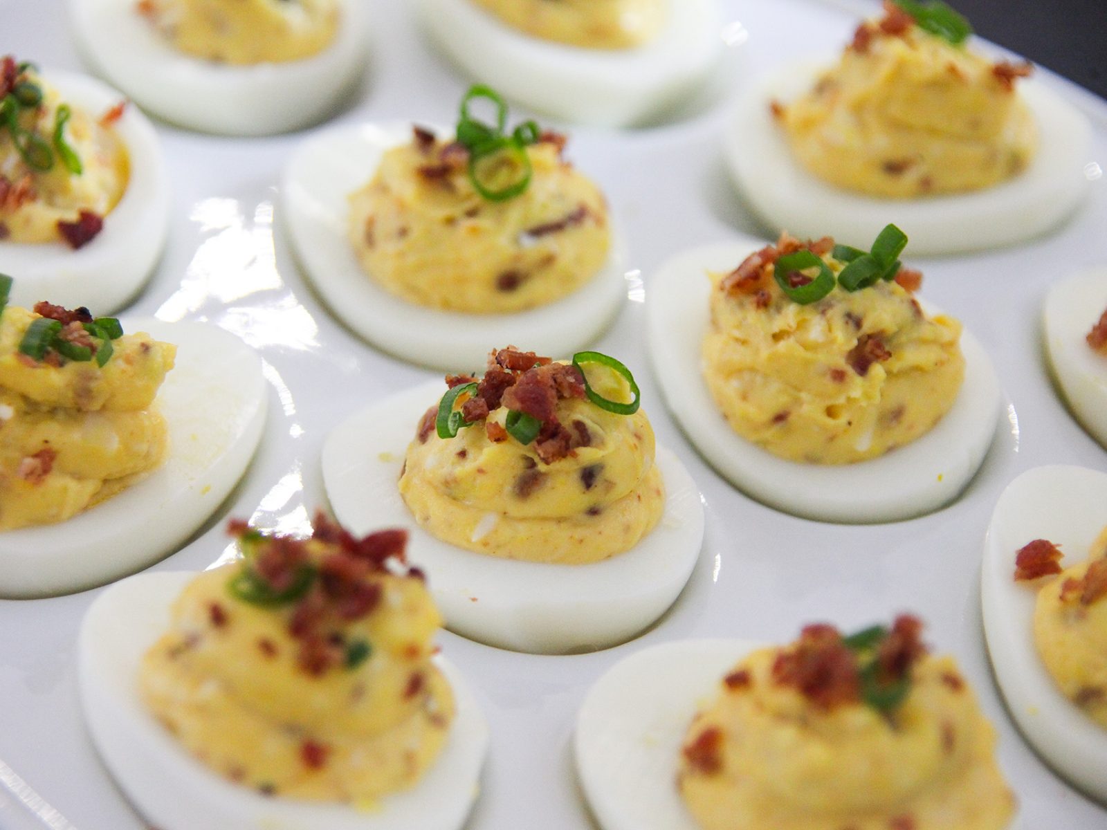 Bacon and Cheddar Deviled Eggs