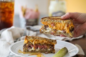 Pimento (Pimiento) Cheese Patty Melt Sandwich Made With Mayonnaise