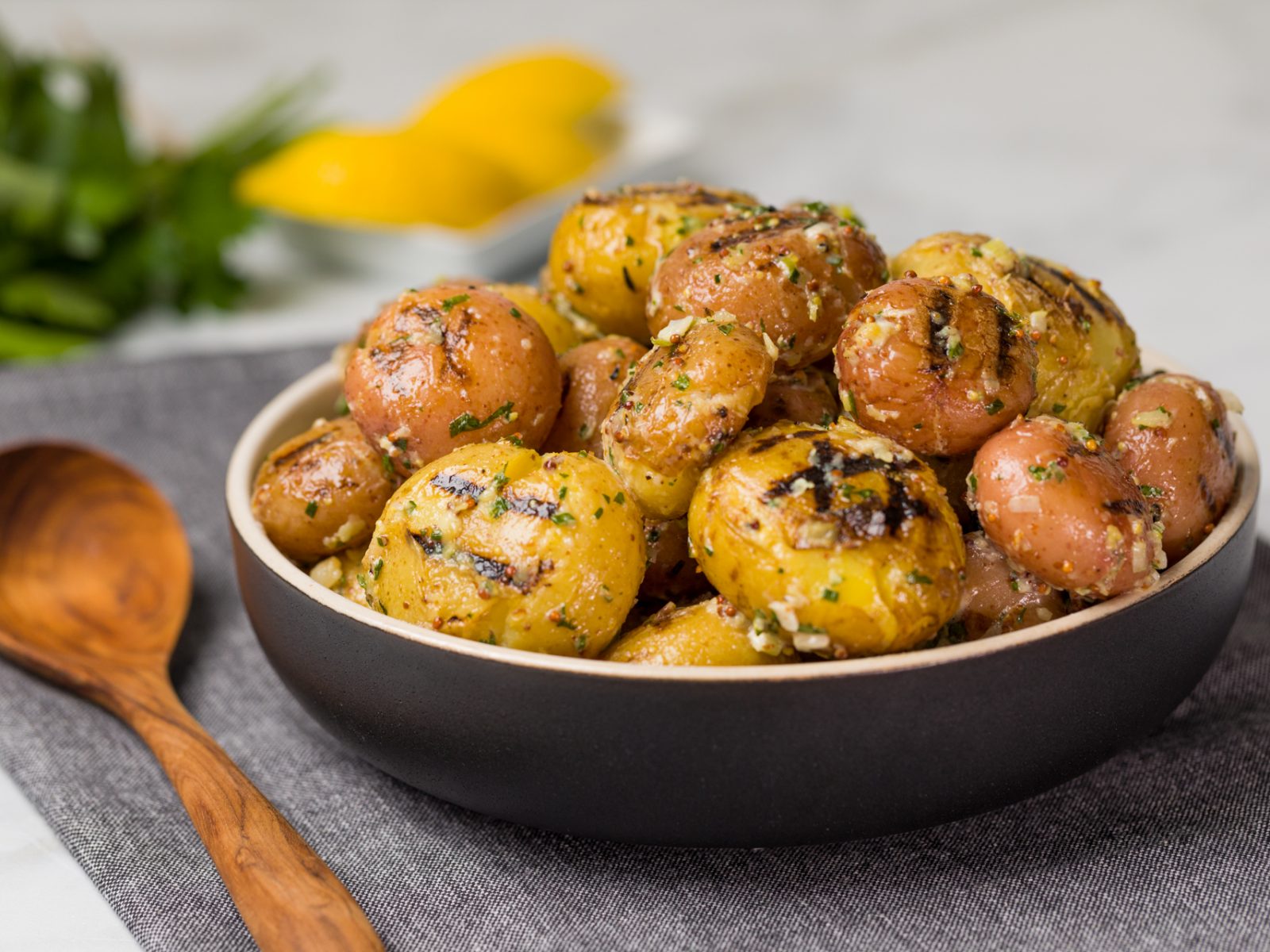 Smashed and Grilled Potato Salad