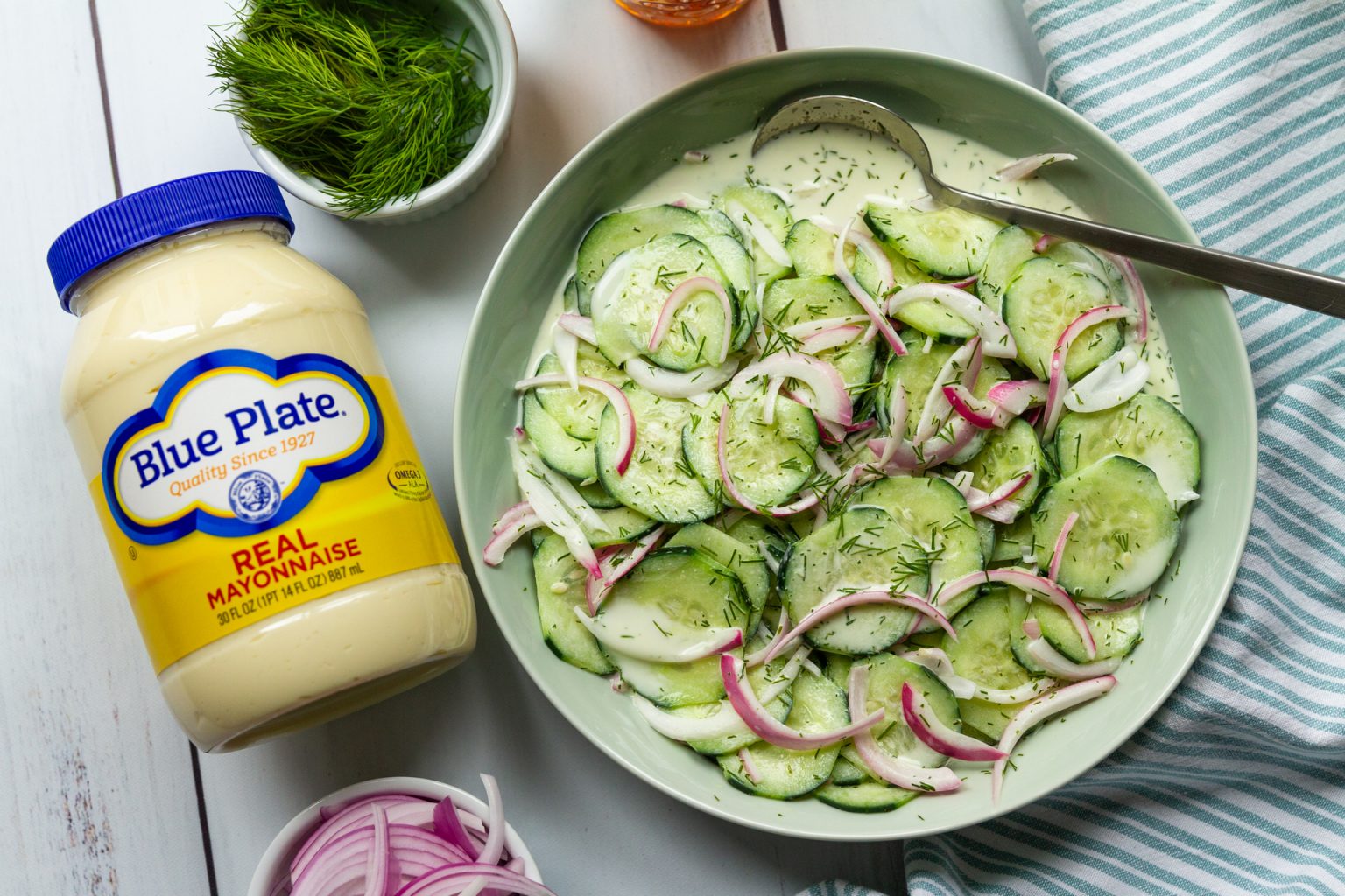 Dilly Cucumber Salad Recipe Blue Plate Mayonnaise