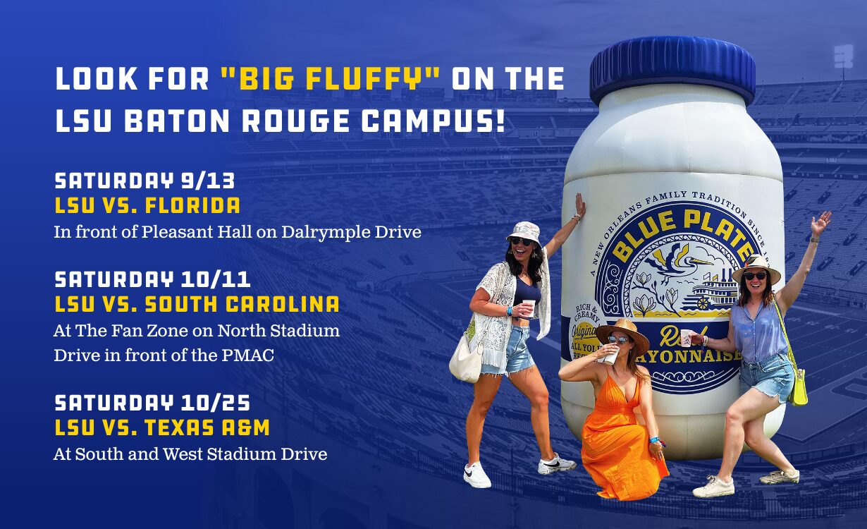2025 LSU Tigers schedule for a Big Fluffy the Mayo Jar visit to campus