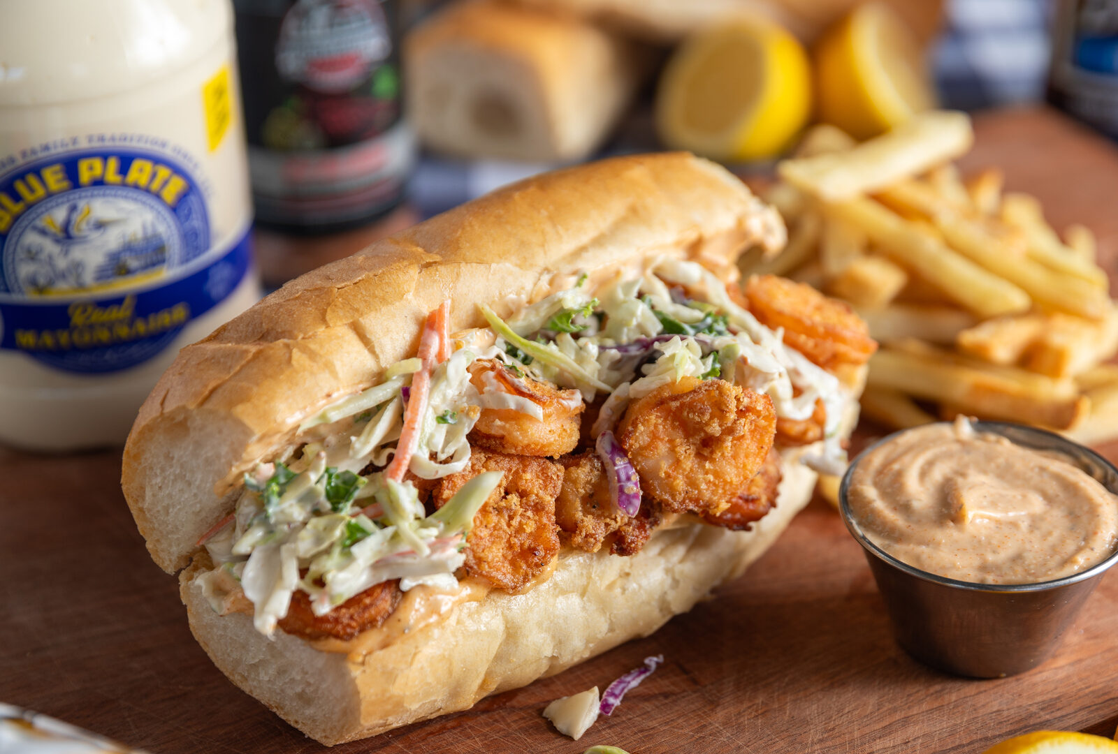 Fried Blackened Shrimp Po-Boy