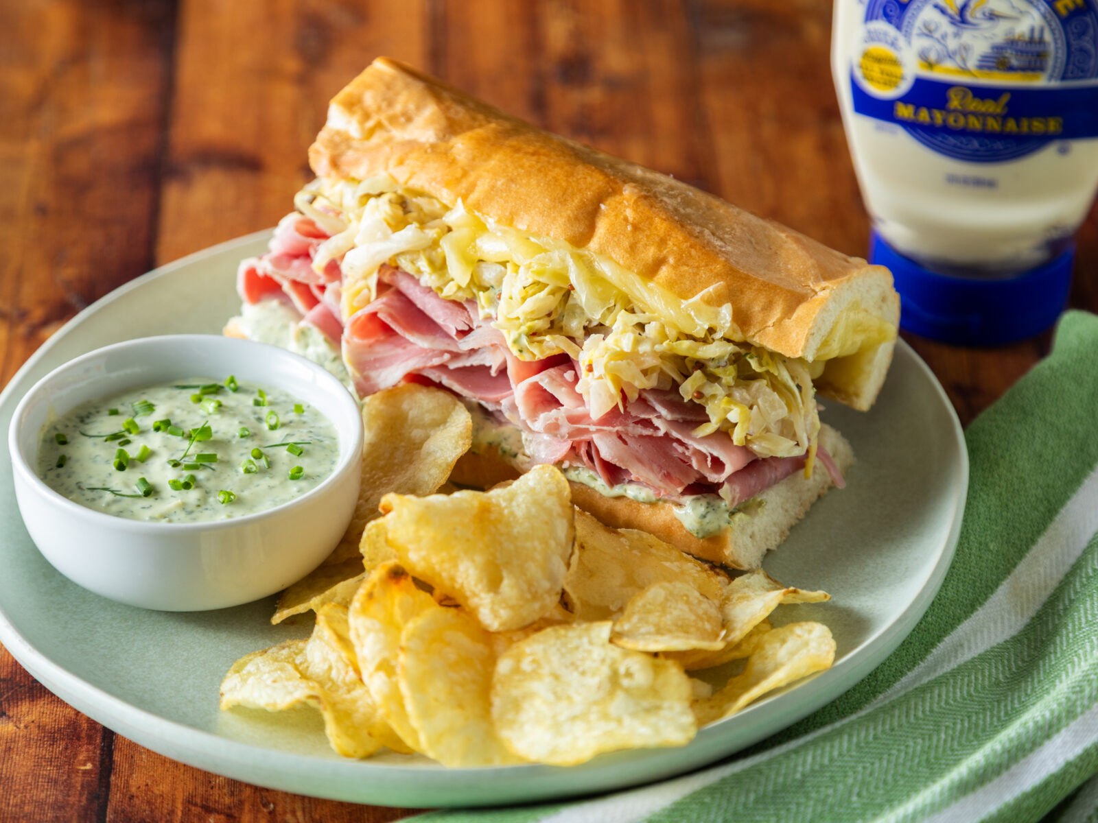 Corned Beef & Cabbage Po-Boy with Green Remoulade