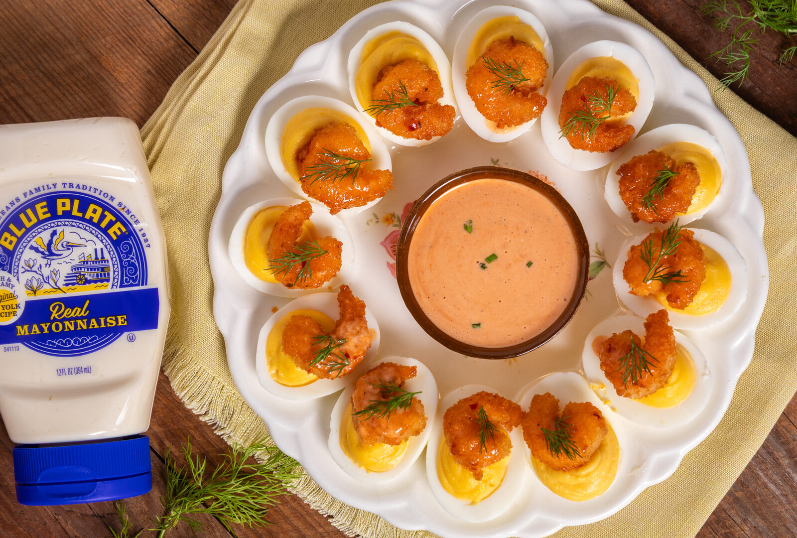 Bang Bang Shrimp Deviled Eggs