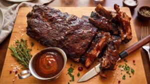 baby back ribs on cutting board