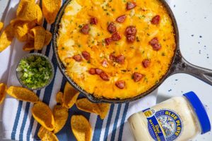 hot andouille and cheese dip